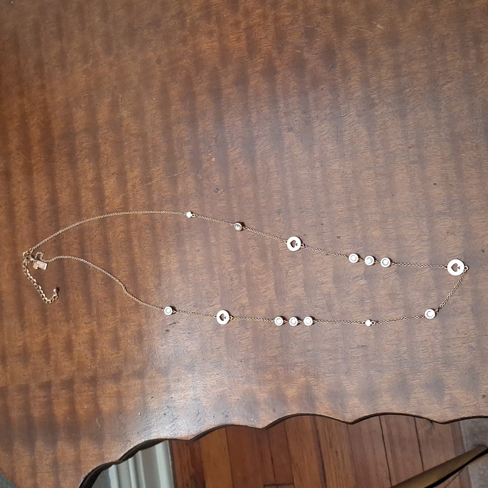 Long rose gold Kate Spade necklace